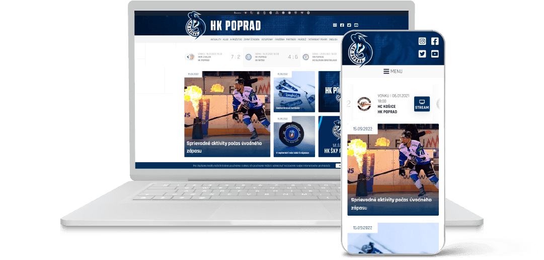 Nová webstránka na laptope